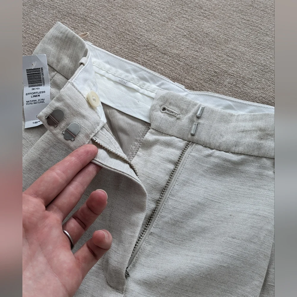 Aritzia Wilfred Effortless Linen Pants In Natural Ecru 0
